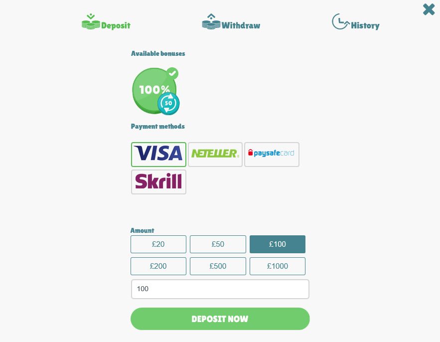 Cashmio payment options.