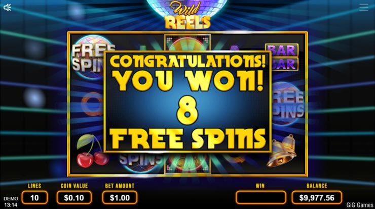 Wild Reels slot Free Spins trigger.